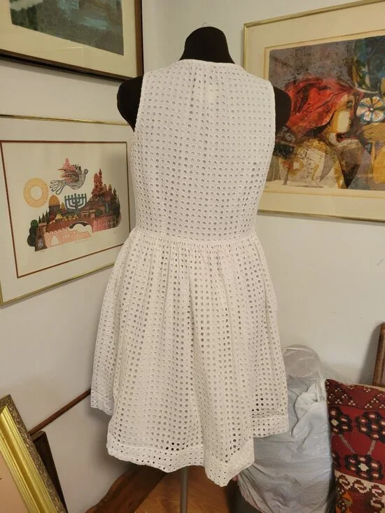 Broome Street By Kate Spade Summer Eyelet Cotton Dress Size Small - Picture 6 of 6